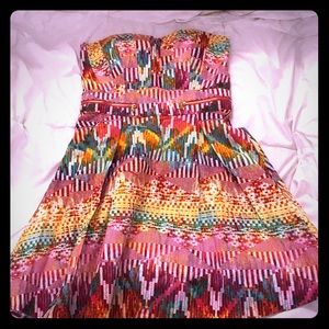 Guess strapless multicolor dress